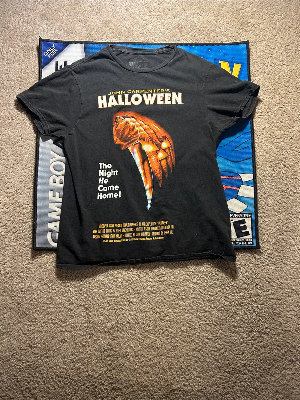 John Carpenter’s Halloween the night he came home Black T-Shirt size Medium